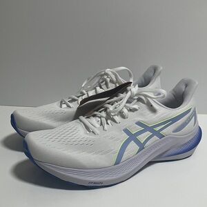 ASICS White and Blue Athletic Sneakers